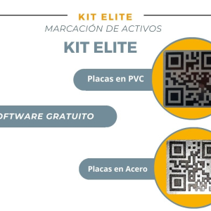 El Kit de Marcación Elite Para Activos Fijos, códigos qr metálicos y pvc
